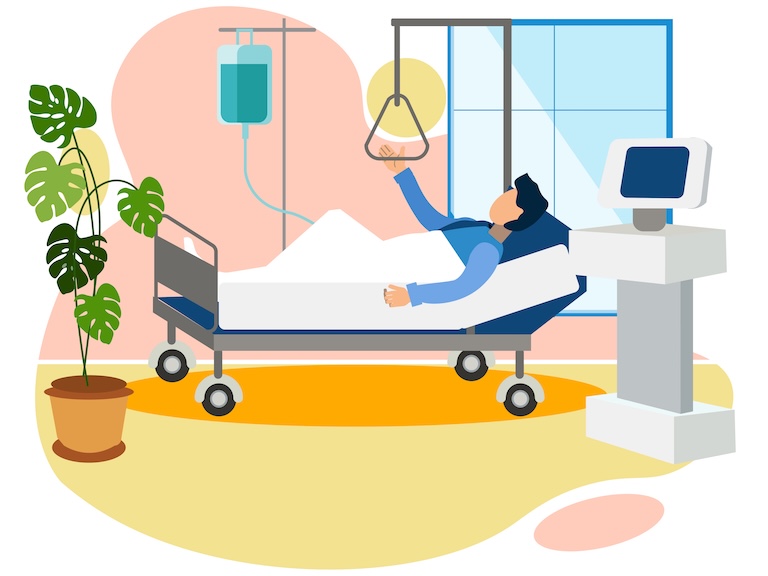 A patient recovering after surgery